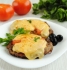 Рубленный шницель с сыром и помидорами